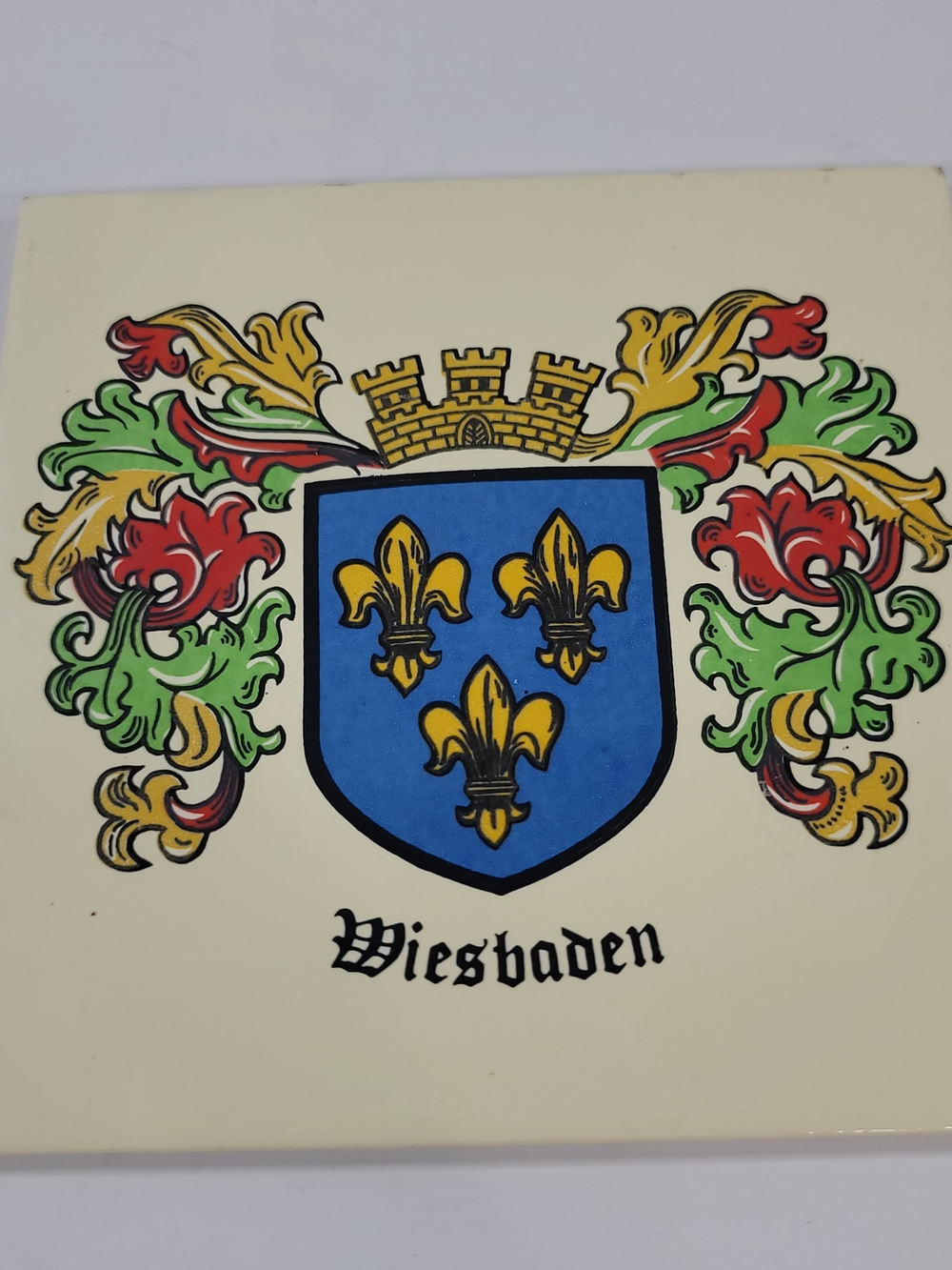 Decorative Ceramic Tile Wiesbaden Germany Coat of Arms
